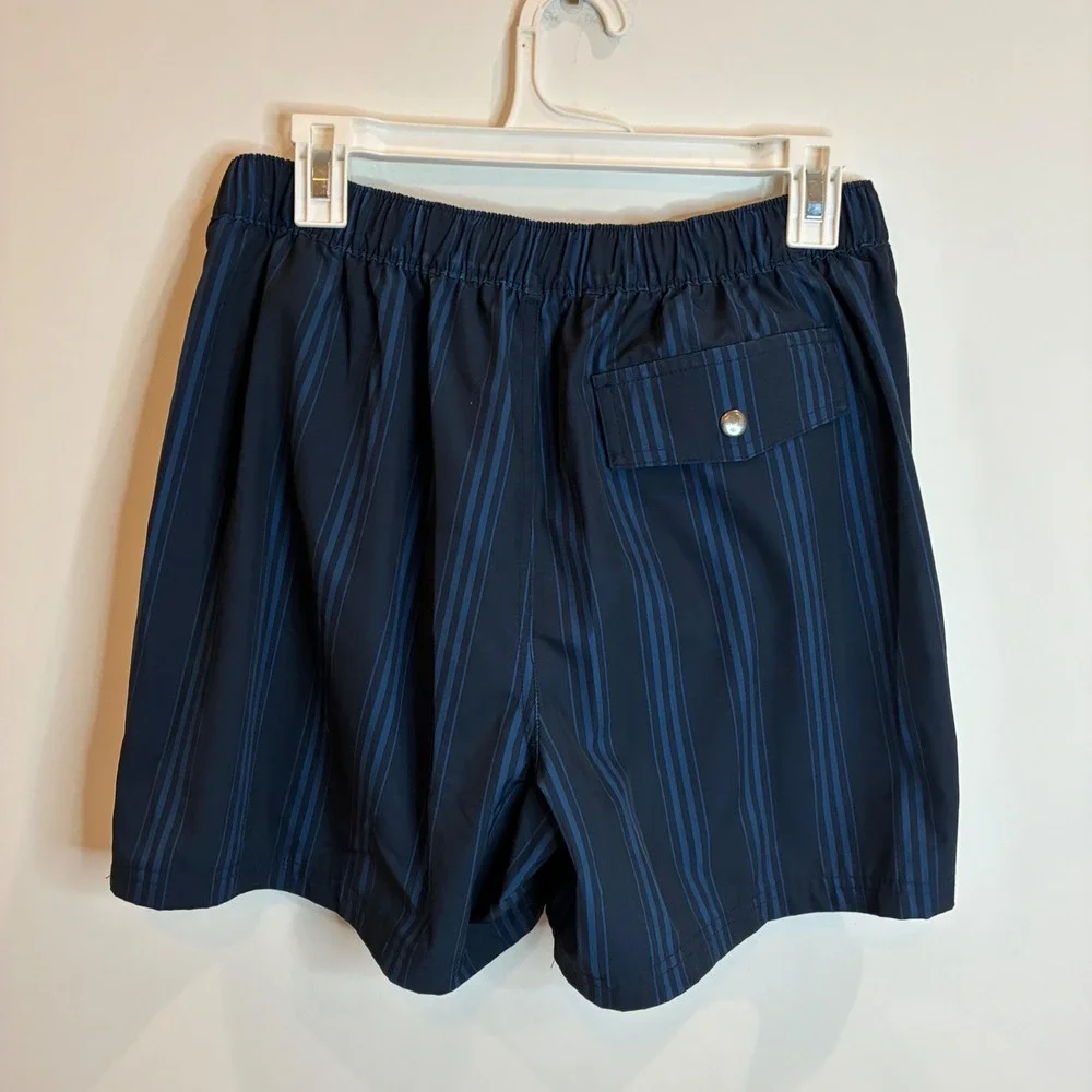 Old Navy Mens Navy Blue Striped Swim Trunks Size S Mesh Lined Board Shorts